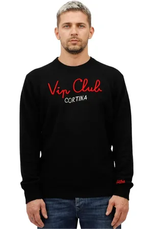 MC2 SAINT BARTH Truien, Heren, Zwart, L, Geborduurde Vip Club Cortina Shirt