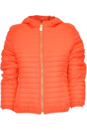 Invicta Jassen, Dames, Oranje, L, Nylon, Lichte gewatteerde jas met kleuraccent
