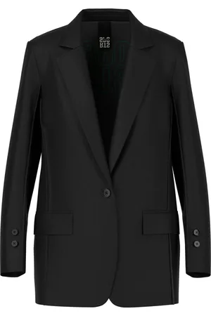 Marc Cain Jassen, Dames, Zwart, XL, Wol, Extravagante Blazer met Decoratieve Naden