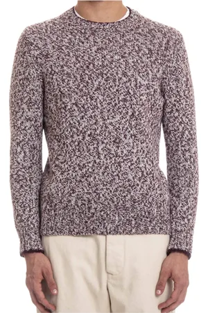 BARBA Truien, Heren, Veelkleurig, M, Wol, Mouliné Stof Ronde Hals Sweater