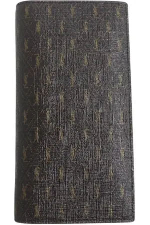Saint Laurent Pre-owned, Heren, Bruin, ONE Size, Pre-owned Canvas wallets