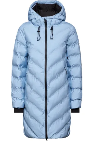 CECIL Mantels, Dames, Blauw, L, Polyester, Stijlvolle Pufferjas met Gelaste Naden