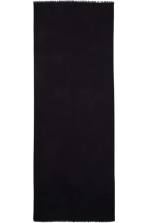 Moschino Accessoires, Dames, Zwart, ONE Size, Wol, Zwarte Sjaal met Franje Randen
