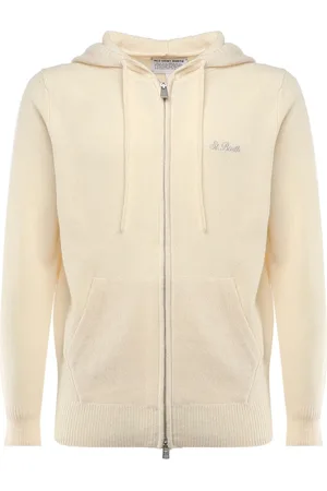 MC2 SAINT BARTH Sweatshirts & Hoodies, Heren, Geel, S, Katoen, Katoenen sweatshirt met ritssluiting en trekkoord