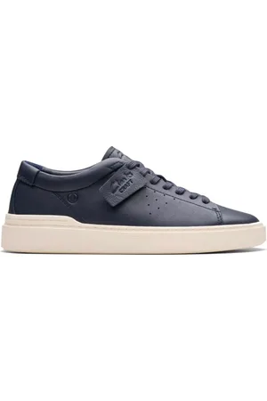 Clarks Schoenen, Heren, Blauw, 42 EU, Katoen, Retro Leren Sneakers Craft Swift