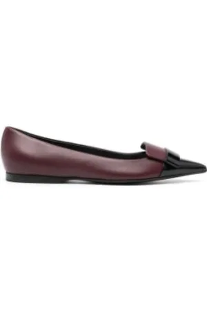 Sergio Rossi Schoenen, Dames, Rood, 40 EU, Stijlvolle SR1 Ballet Flats