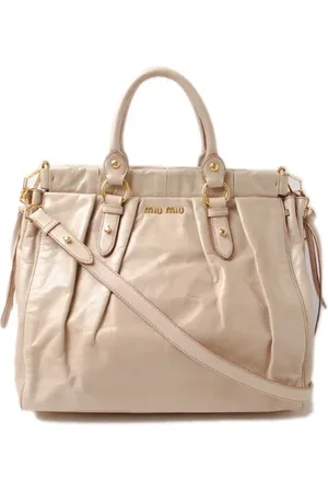 Miu Miu Pre-owned, Dames, , ONE Size, Tweed, Tweedehands leren handtassen