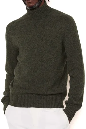 OFFICINE GENERALE Truien, Heren, Groen, M, Wol, Groene wollen coltrui