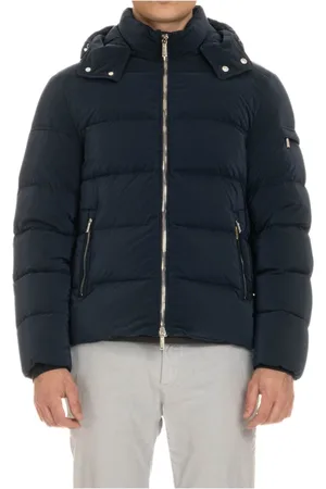 MOORER Jassen, Heren, Blauw, XL, Polyester, Blauwe Bomberjack Brett-Os Stijl