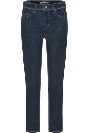 Cambio Jeans, Dames, Blauw, M, Katoen, Korte Piper Broek