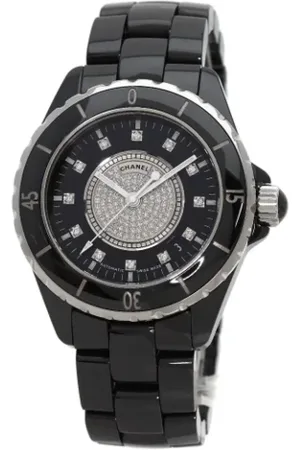CHANEL Pre-owned, Heren, Zwart, ONE Size, Pre-owned Fabric watches