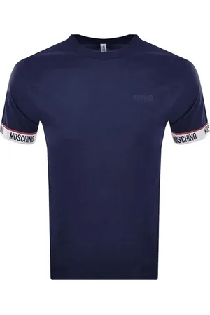Moschino Tops, Heren, Blauw, M, Heren Ondergoed T-shirt