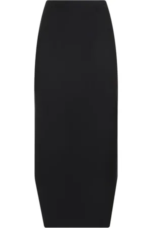 Givenchy Rokken, Dames, Zwart, S, Wol, Zwarte wollen rok met asymmetrische zoom