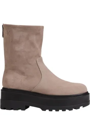 Calvin Klein Schoenen, Dames, , 39 EU, Polyester, Zip Flatform Schoenen Herfst/Winter Collectie