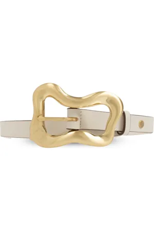RAG&BONE Accessoires, Dames, , M, Leer, Leren riem Greige