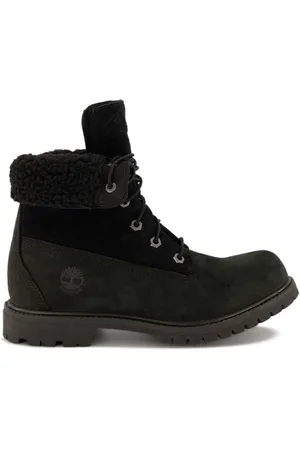 Timberland Schoenen, Dames, Zwart, 36 EU, Leer, Waterdichte Fleece Fold Down Laarzen