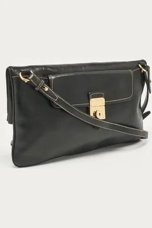 Miu Miu Pre-owned, Dames, Zwart, ONE Size, Tweedehands leren schoudertassen