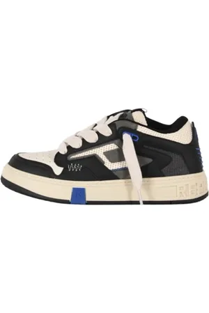 Represent Schoenen, Heren, Zwart, 41 EU, Nylon, Leren Sneakers met Nylon Inzetstukken