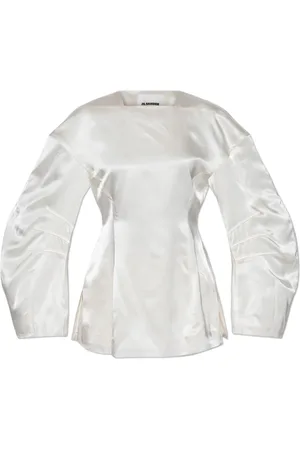 Jil Sander Blouses & Shirts, Dames, Wit, S, Glinsterende Top