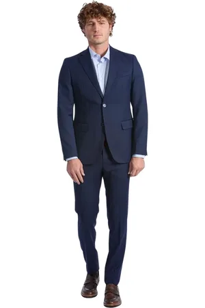 BALDININI Pakken, Heren, Blauw, L, Wol, Slim Fit Wollen Pak Klassieke Stijl