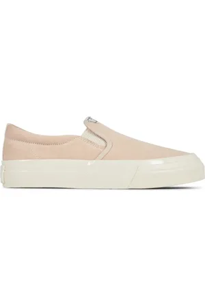 JUNYA WATANABE Schoenen, Heren, , 42 EU, Leer, Witte Slip-On Sneakers Logo Rubber