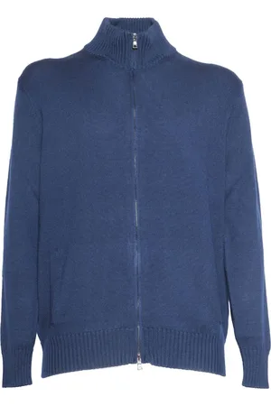 BALLANTYNE Truien, Heren, Blauw, M, Wol, Navy Cardigan met Rits
