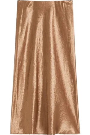 Max Mara Rokken, Dames, Bruin, S, Satijn, Elegante satijnen rok
