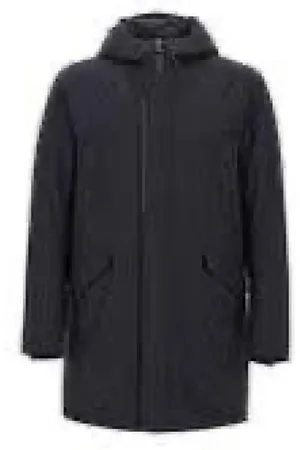 HERNO Mantels, Heren, Zwart, S, Polyester, Gore Fishtail Parka 2Layer