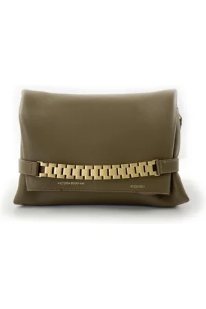 Victoria Beckham Tassen, Dames, Groen, ONE Size, Khaki Schoudertas