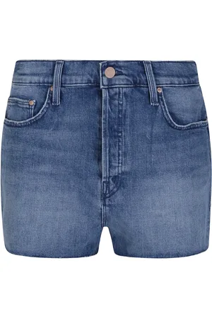 Mother Korte broeken, Dames, Blauw, W28, Katoen, Denim Jeans Samenstelling 98% Katoen