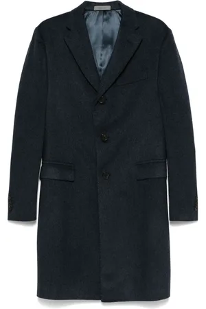 corneliani Mantels, Heren, Blauw, L, Kasjmier, Luxe Cashmere Jas met Afneembare Binnenkant