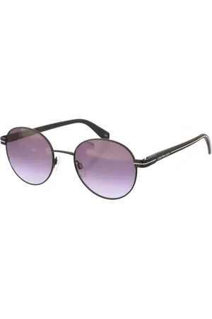 Calvin Klein Accessoires, Dames, Zwart, ONE Size, Ronde metalen zonnebril met UV-bescherming