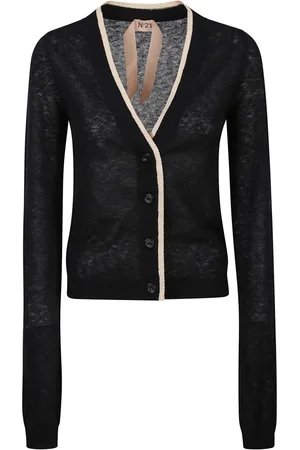 Nº21 Truien, Dames, Zwart, L, Wol, Zwarte Trui Alpaca Wolmix