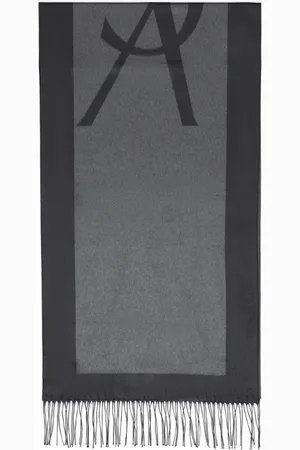 Saint Laurent Accessoires, Heren, Grijs, ONE Size, Grijze Zijden Sjaal Elegante Stijl