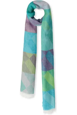 NOTRE-V Accessoires, Dames, Veelkleurig, ONE Size, Blauwe Stijlvolle Sjaal