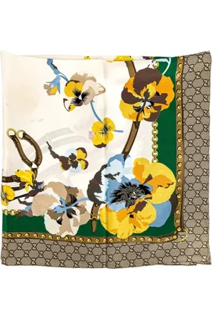 Gucci Pre-owned, Dames, Veelkleurig, ONE Size, Pre-owned Silk scarves