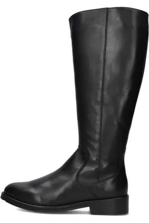 Everybody Schoenen, Dames, Zwart, 37 1/2 EU, Leer, Elegante Keona Hoge Laarzen
