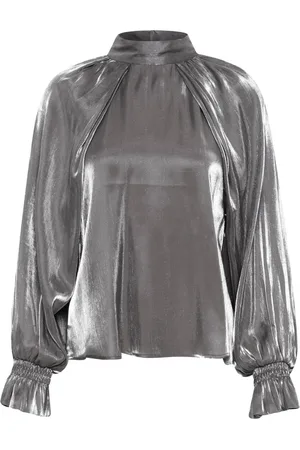 Karen by Simonsen Blouses & Shirts, Dames, Grijs, M, Polyester, Gedrapeerde Blouse Thunderstorm
