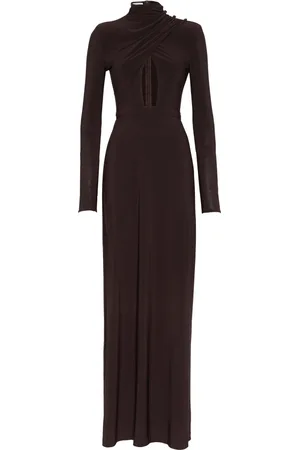 MVP Wardrobe Kleedjes, Dames, Bruin, M, Polyester, Zenyatta Lange Jurk