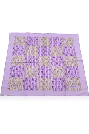 Cartier Pre-owned, Dames, Paars, ONE Size, Katoen, Pre-owned Cotton scarves