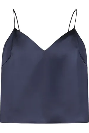 GALVAN Tops, Dames, Blauw, M, Satijn, Midnight Satin Cami Top