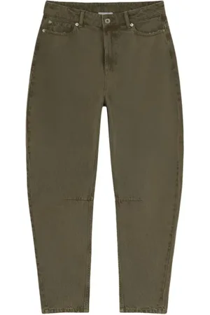 Halfboy Jeans, Dames, Groen, W27, Donkere Olijf Bananenbeen Jeans