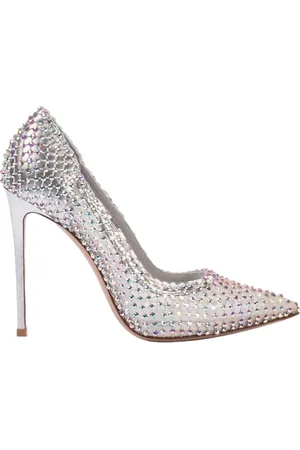 LE SILLA Schoenen, Dames, Grijs, 39 EU, Leer, Mesh Design Hoge Hak Pumps