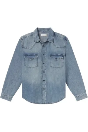 Frame Overhemden, Heren, Blauw, XL, Denim, Denim Western Shirt