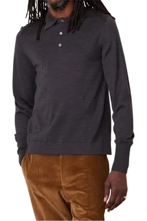 OFFICINE GENERALE Tops, Heren, Grijs, M, Lange mouw polo shirt