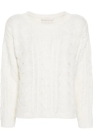 Twin-Set Truien, Dames, Blauw, L, Katoen, Blauwe Cable-Knit Sweater Elegant Stijl