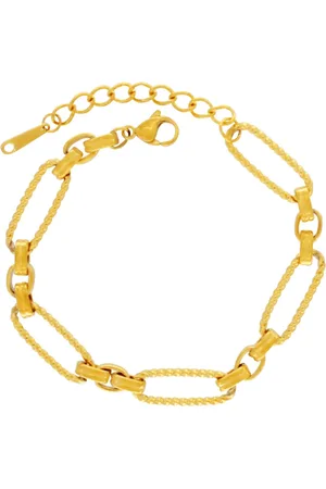 Dansk Copenhagen Accessoires, Dames, Geel, ONE Size, Goud verguld ovaal golf armband