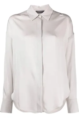 LORENA ANTONIAZZI Blouses & Shirts, Dames, Grijs, XL, Casual Langemouwshirt in Grijs