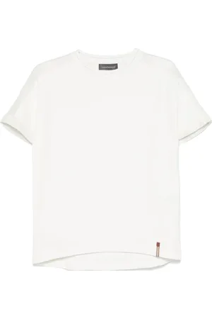 LORENA ANTONIAZZI Tops, Dames, Wit, 2Xs, Katoen, Casual Wit Kortemouw Katoenen T-shirt