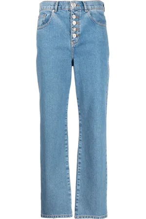 Moschino Jeans, Dames, Blauw, W25, Katoen, Blauwe Straight Jeans Casual Stijl